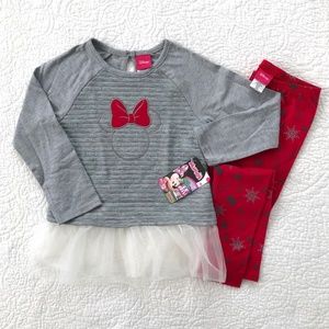 DISNEY embroidered Minnie top/pants set *NWT* 4
